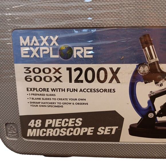 NEW Maxx Explore 48 Piece Children's Microscope Set Kit Carrying Case Ages 8+ - Picture 4 of 8